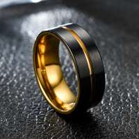 Wish Hot Sale Fashion Men Tungsten Steel Band Ring Brushed Titanium Steel Finger Ring For Men