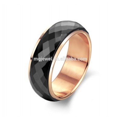 Wholesale Black Tungsten Ceramic Rings Rose Gold Metal Rings