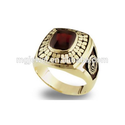 Gold Plated and Ruby stone custom Corporate Rings jewelry