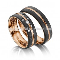 black carbon wedding bands 18k gold plated custom stainless steel rings for men