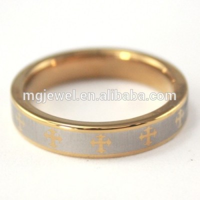 China suppliers wholesale gold tungsten wedding ring