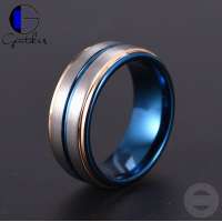 Gentdes Jewelry Customized Brushed  High Polished Edge Tungsten  Wedding Rings